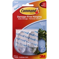 3M Medium Clear Hooks With Clear Strips - 17091CLR