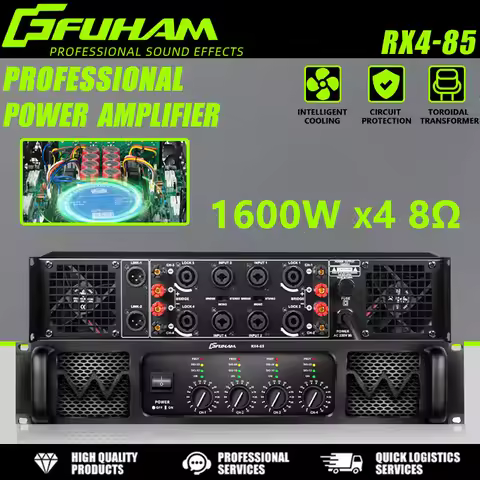 FUHAM RX4-85 Professional Power Amplifier 1600W*4 Channel Audio DJ Subwoofer Pre-Amplifier TD Class 