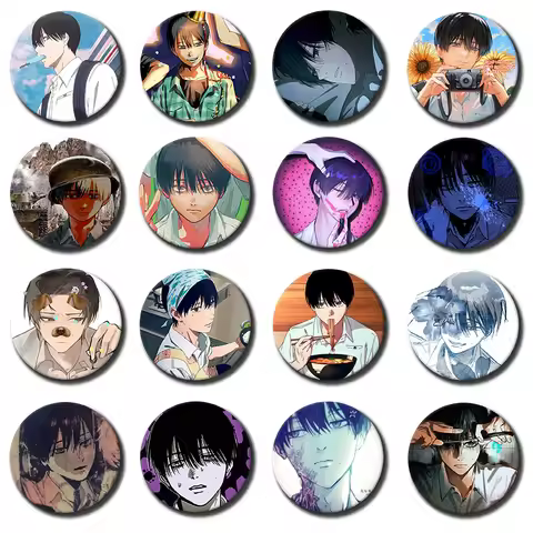 58mm Anime Character Yoshiki Badges Cartoon Cosplay The Summer Hikaru Died Badges for Bag Hat Jewelr