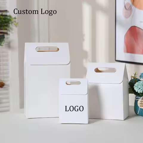 20pcs Kraft Paper Gift Boxes For Wedding Birthday Party Baking Bread Cake Candy Product Packaging Bo