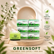 Green Soft Tissue, 6 Pack, Free Tissue Holder