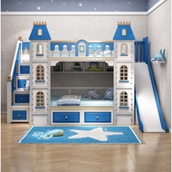 (Free Installation) Castle Children's Bunk Bed Series/bed frame/staircase/wardrobe/ladder/ double decker bed/loft bed