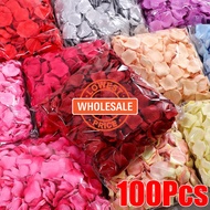 [Wholesale] 100Pcs Artificial Rose Petals - Anniversary Festival - Romantic Valentine's Day Wedding - Flowers Party Favors Decor - Love Decoration - Multicolor Silk Rose Petal