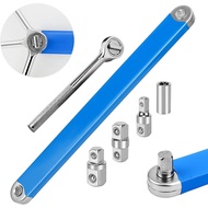Offset Extension Wrench Setwith 1/2inch3/8inch Square Drive Adapters and 3/8inch Drive Ratchet Wrenc