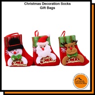 Christmas Decoration Socks Gift Bags, Santa Claus, Christmas Tree, Reindeer Pendants Ornaments