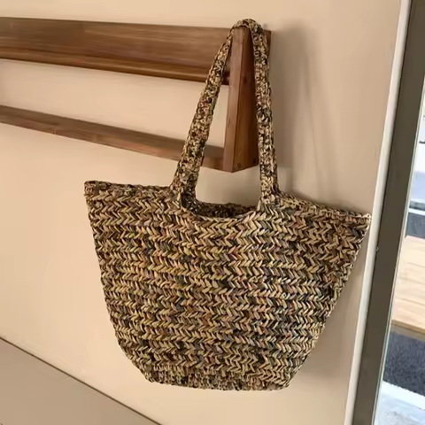 Fashion Handwoven Holiday Beach Bag Large Capacity Bohemian Casual Travel Tote Bag Summer New Handma