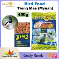 Emas 10 -(3 in 1) Tiong Mas (Mynah) Bird Feed 450g /Bird Food Dedak Burung