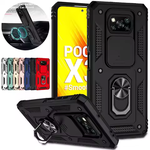 For Xiaomi Poco X3 Pro Case Armor Car Magnetic Holder Phone Cases For Poco X3 NFC X 3 Pro X3Pro Slid