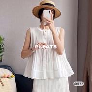 Pleated SHIRT Code SH777 Length 23 Inches-PLEATS BY MAMA