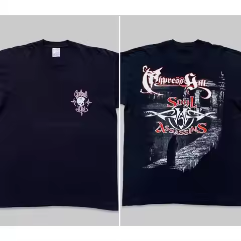 Cypress Hill Soul Assassins 1997 2 side Black T shirt 100 cotton