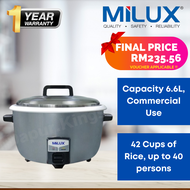 (MILUX EXCLUSIVE) MILUX 42-Cup Electric Commercial Rice Cooker 6.6L (MRC-5266) / Periuk Nasi Komersi