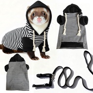 Ferret Clothes Leash Pet Mink Sweatshirt Ferret Outing Clothes Pet Mink Warm Clothes Leash