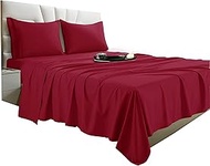 Vacco Hotel Luxury 1800 Series Bedding Pillowcases Standard Size Set of 2 - Pillow Covers - Pillow Protector - Cooling Pillowcases (Set of 2 Standard/Queen Size, Burgundy)