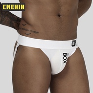 (1 Pieces) Sexy Men Underwear Thong Cotton Print BOX Fashion Men Underpants Lingeries Breathable Pouch Black White Innerwear Male Panties OR213