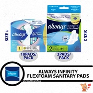 Whisper® Always Infinity Overnight Pads with Wings (Size 1 / Size 2) - Unscented