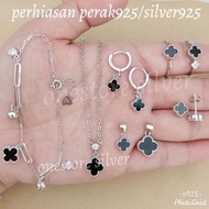 NEW ANTING VANCLEEF CLOVER PERAK 925 LAPIS MAS PUTIH CLOVER / Gelang Clover / Kalung Clover / Cincin
