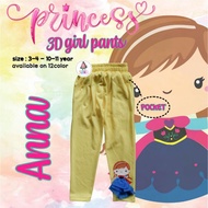 3D princess anna frozen girls' trousers