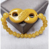 Yellow infinity 8 good luck bracelet