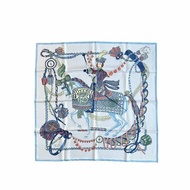 Hermes 繩結飛馬絲巾/方巾-90cm(藍)