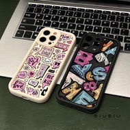 Compatible with iphone 16 Pro Max 15 Casing Creative Trendy Emoji Letters 11 12 13 14 Pro 7 8 Plus X