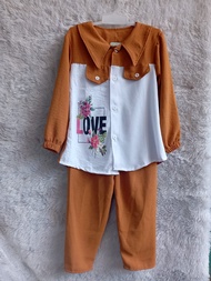 BAJU SETELAN MINIGO 1-10TAHUN || Set Anak Perempuan Kekinian Bahan Crinkle
