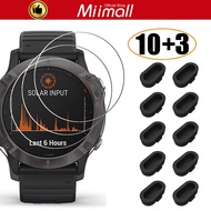 Miimall Tempered Glass With Silicone Dust Plug for Garmin Fenix 6X/ Fenix 6X Pro/Fenix 6X Pro Solar,