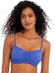 Womens Jewel Cove Bralette Underwire Bikini Top, Plain Azure, 34FF