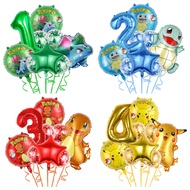 [SG] 10pcs Set Pokemon Number Foil Balloon Birthday Party 32 inch number balloons for birthday Party
