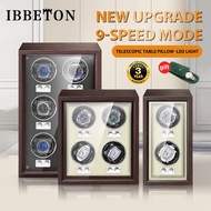 IBBETON Luxury Wood Watch Winder High-End 1 2 4 6 Slot Automatic Watches Box With Mabuchi Mute Motor Watch Cabinet Clock Storage Box