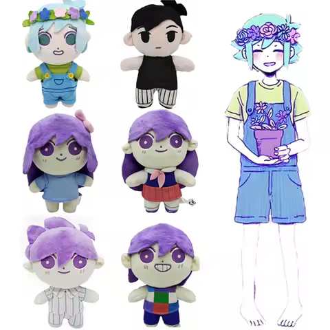 Omori Plush Toys Cartoon Game Aubrey Kel Mari Sunny Stuffed Dolls Cartoon Plushie Figures Sofa Bed D