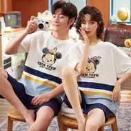 Couple pajamas summer pajamas can be worn outside couple pajamas men and women summer 100 short% pur