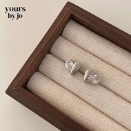 Yours by Jo S925 Sterling Silver Crystal Heart Stud Earrings