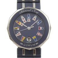 二手CORUM Admiral's Cup 手錶，型號 39.610.30.V50，不銹鋼，槍藍色石英機芯，模擬顯示，海軍藍錶盤，女士款。