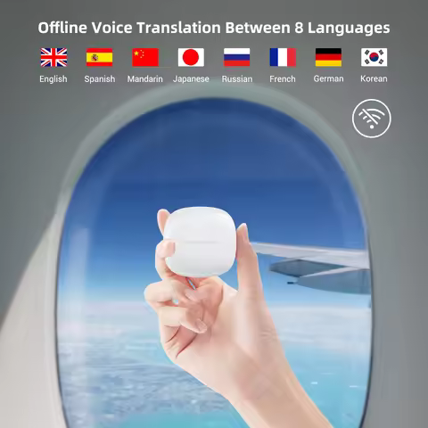 Online/Offline M3 Voice Translator Earbuds Supports 144 Languages Translation Wireless Bluetooth Hea