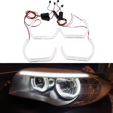 4Pcs/Set Crystal Angel Eye Headlight Fit For BMW F30 F31 Halogen 320i 328i and 335i 2013 2014 2015 2