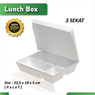 Paper Lunch Box Sekat 3 - Lunch Box Paper Sekat 3 - Kotak Bento Sekat 3 isi (20 pcs)