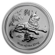 Perth Mint Australia Lunar Dog 2018 1 oz .9999 Silver Coin BU (Series II) 1oz