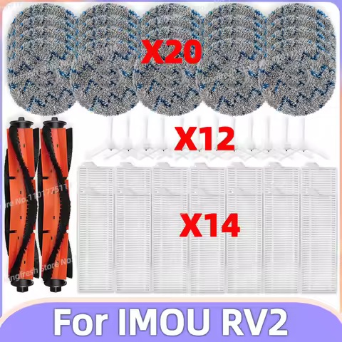 Compatible For ( IMOU RV2 ) Robot Vacuum Parts Main Roller Side Brush HEPA Filter Mop Cloth Accessor