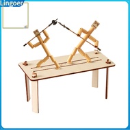 Lingoer| Set of 2 Bamboo Man Battle Toys with Weapon Accessories Rope-controlled Wooden Action Figur