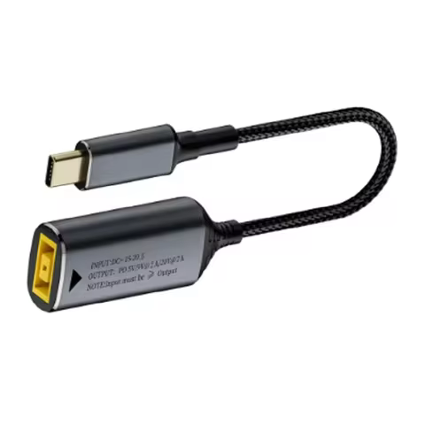 65W 100W 140W Type-C USB C to Square Plug Fast Charging Cable for Lenovo Laptop Charger DC 5V/9V/20V