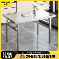Stainless Steel Meja Lipat Dining Table Outdoor Campaign Foldable Table Multi Functional Folding Tab