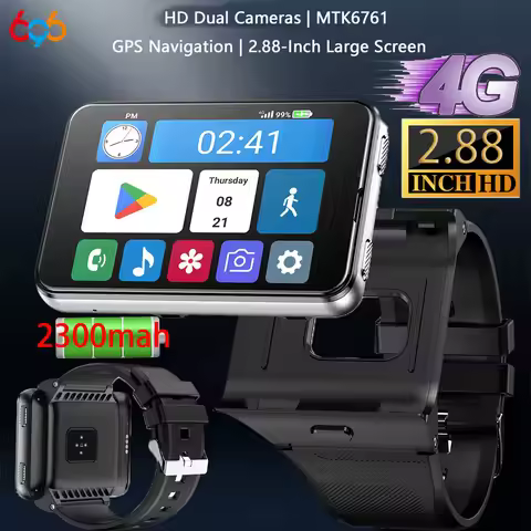 New 2.88" Men 4G Smart Watch Android 11 Smartwatch Health Clock 2MP/8MP Dual Camera 4GB RAM 64GB ROM
