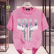 1911 Pistol Print | Ready Stock | Baju T Shirt Lelaki Men | Pure Cotton | Fashion | Tshirt