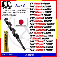 SM06- ( 1/4" to 1-1/2" ) STAR-M NO: 06 JAPAN WOOD DRILL BIT - AUGER BITS IN STANDARD SIZE