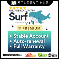 SurfShark VPN Premium Fast VPN 100% Original Subscription | Unlimited Device | ipvanish