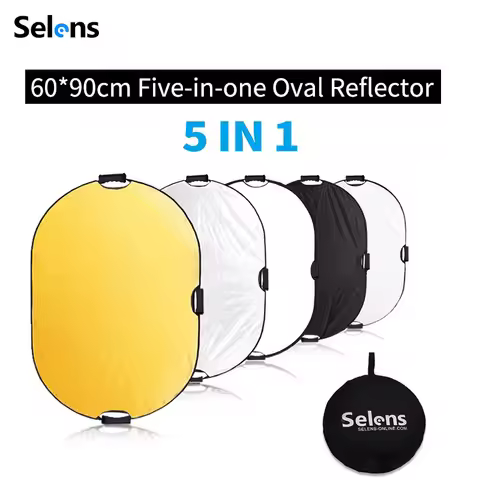 Selens Portable 5 in 1 Reflector 60x90cm Oval Round Reflector Photography Accessories Diffuser Photo