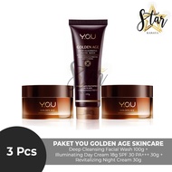 PAKET HEMAT YOU GOLDEN AGE SKINCARE BESAR 3pcs / glowing skincare / pencerah wajah / isi [ 1 YOU Gol