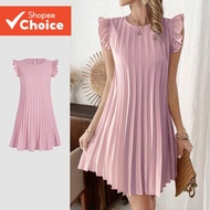 B131-MAY25-A-2- Pleated Sleeveless Elegant Dress - DRB131P1D790  B131-MAY25-A-2- Gaun lengan kecil b