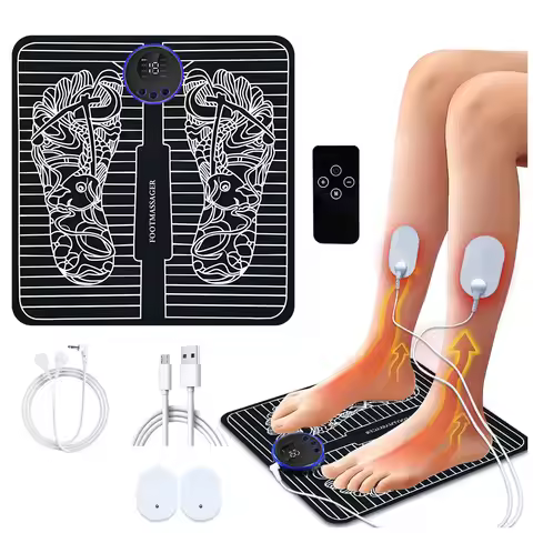 Electric Pulse Pad with EMS Technology - Microcurrent Stimulator Foot Massager for Advanced Relaxati
