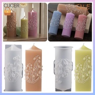 CBT Lily of The Valley 3D Cylinder Candle Mold Relief Flower Epoxy Resin Soap Mold Casting UV Cake Resin Mold Desk Decoration